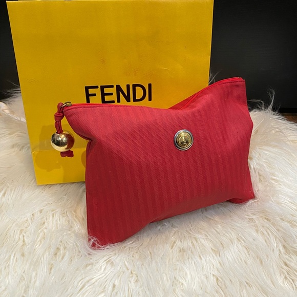 Fendi Handbags - Fendi Vintage Cosmetic Bag Red Sparkle